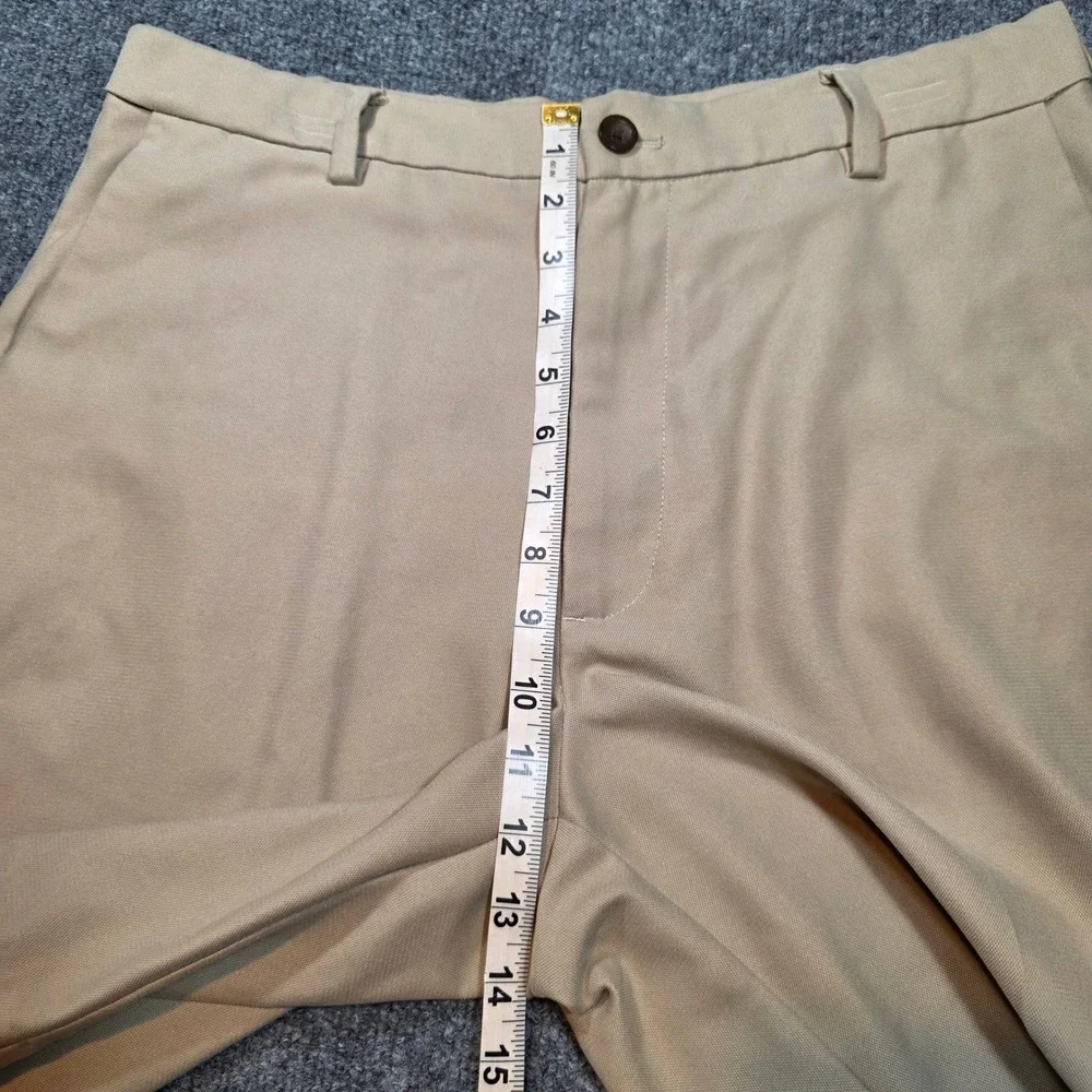 Chaps Mens Tan Khaki Flat Front Golf Shorts Size 34 Preppy Flat Front Casual